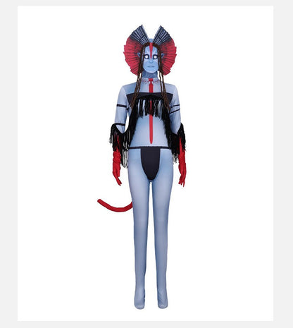 2026 Halloween Cosplay Avatar Costume Fire and Ashes Avatar3 Cosplay Hero One Piece Tight Fitting Clothing Na'vii Jumpsuit