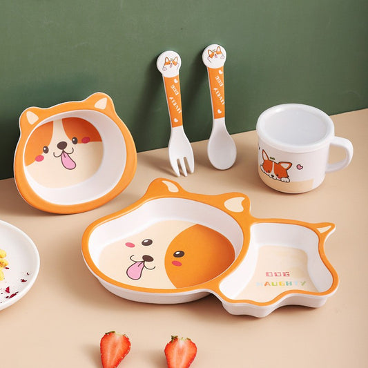 Conjunto de Copos Infantis de Fibra de Bambu Natural Copo de Bebê Copo de Água para Crianças Pequenas Terno Animal dos Desenhos Animados Bonito Copo Criativo Infantil Copos de Uso Diário