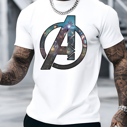 Marvel Tshirt Disney Graphic - Soft Cotton Blend Round Neck Short Sleeve Printed Letter Pattern Casual Summer Top for Men