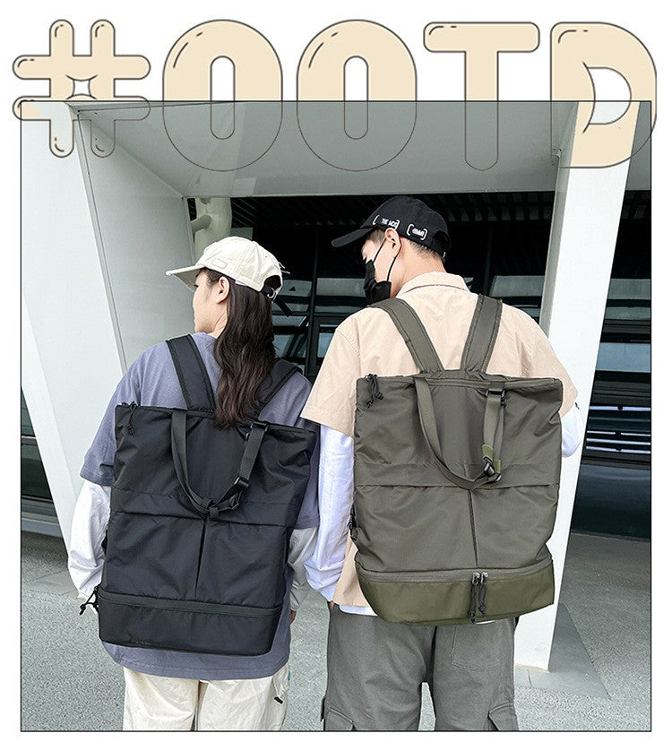 Mochila Feminina e Masculina Grande Capacidade Unissex Mochilas Nylon Impermeável Bolsa Esportiva Bolsas Escolares Tendência Portátil Lazer Viagem Bolsa de Mão