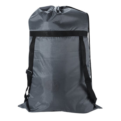Waterproof Heavy Duty Backpack Black One Size Polyester Laundry Bag Camping Travel Sport Large Clothing Storage Bag Ditty Bags