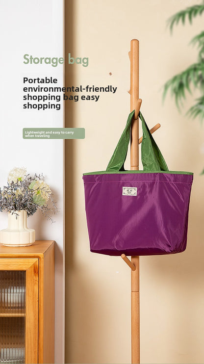 Large-sized drawstring eco-friendly supermarket shopping bag fashionable single-shoulder bag foldableportable handbag,waterproof