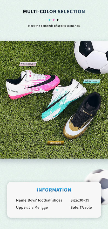 Kids Firm Ground Soccer Cleats, Boys & Girls Athletic Outdoor TF Football Shoes, Children's Lightweight Football training shoes