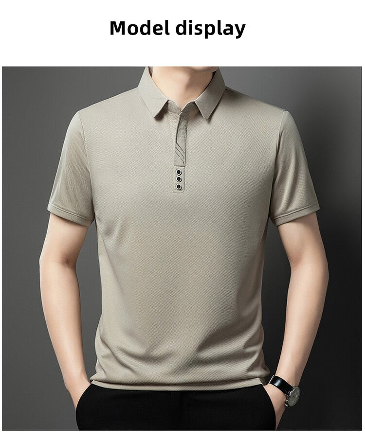 High quality short sleeve men's POLO shirt summer fashionable stripe design soft golf top comfortable ventilate casual T-shirt