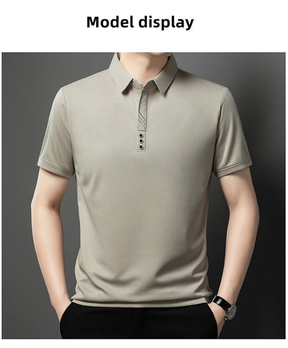High quality short sleeve men's POLO shirt summer fashionable stripe design soft golf top comfortable ventilate casual T-shirt