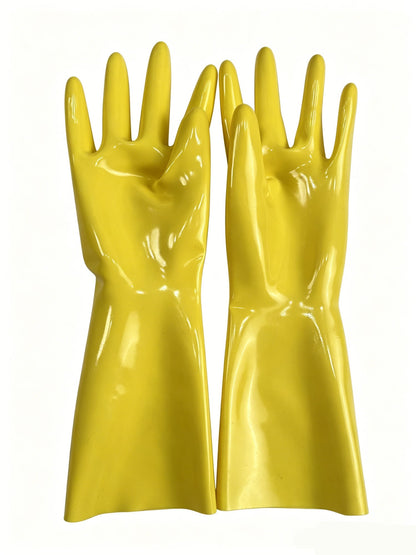 Transparent Lilac Rubber Short Gloves Elastic Snug Fit