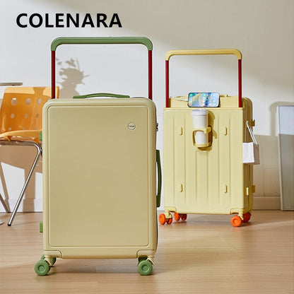 COLENARASuitcase 20"24"28 Inch Large Capacity Trolley Case ABS + PC Boarding Box Cart Type Travel Bag Universal Wheel Luggage