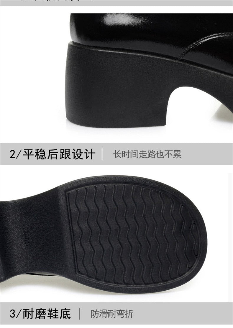 Soft Leather Uniform Shoes Female British Girl Japanese Wild Black Retro Mary Jane Shoes Lolita Platform Shoes Low Anti-slip
