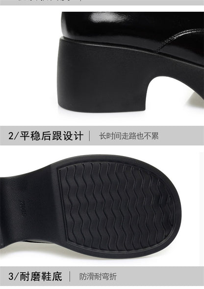 Soft Leather Uniform Shoes Female British Girl Japanese Wild Black Retro Mary Jane Shoes Lolita Platform Shoes Low Anti-slip