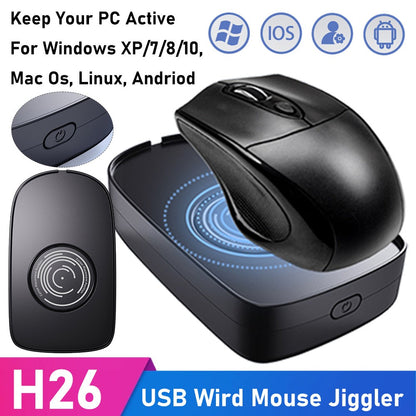H26 Mouse Jiggler Undetectable Auto Mouse Movement Simulator Keeping PC Active Silent Mouse Mover For Wins/Linux/Android/Mac OS