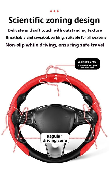 ABS Leather Car Steering Wheel Cover For Citroen C1 C2 C3 C4 C5 C6 C4L Berlingo Picasso Aircross Sega Ely See Auto Accessories