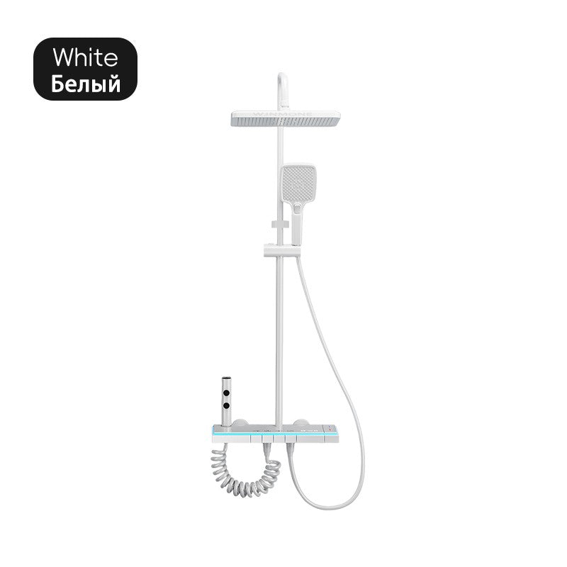 Luxury Bathroom Shower Faucet Set Smart Temperature Display Rainfall Shower System Rain Waterfall LED Bathtub Mixer Tap Showers