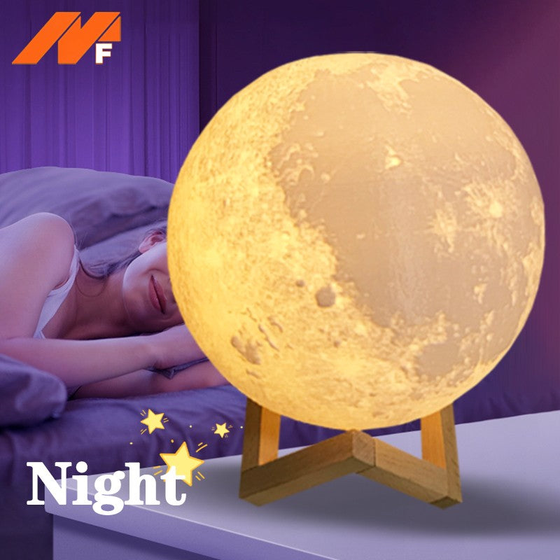 Newest 1/2/4PCS Moon Lamp LED Night Light Battery Powered with Stand Starry Lamp Bedroom Decor Night Lights Kids Gift Moon Lamp
