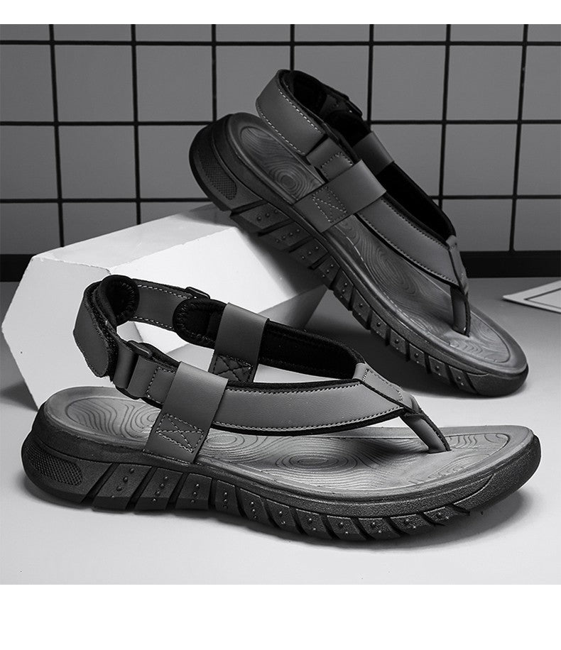 Men's simple casual sandals summer outdoor anti slip wear-resisting comfort beach shoes breathable fashion male walking slippers