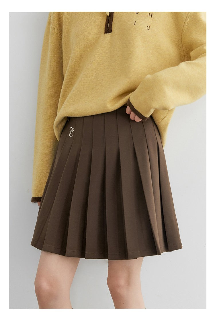 CHIC VEN Women Pleated Skirt High Waist Casual Preppy Style A-line Thick Mini Skirt for Girl Autumn Winter 2025 Ladies Clothing