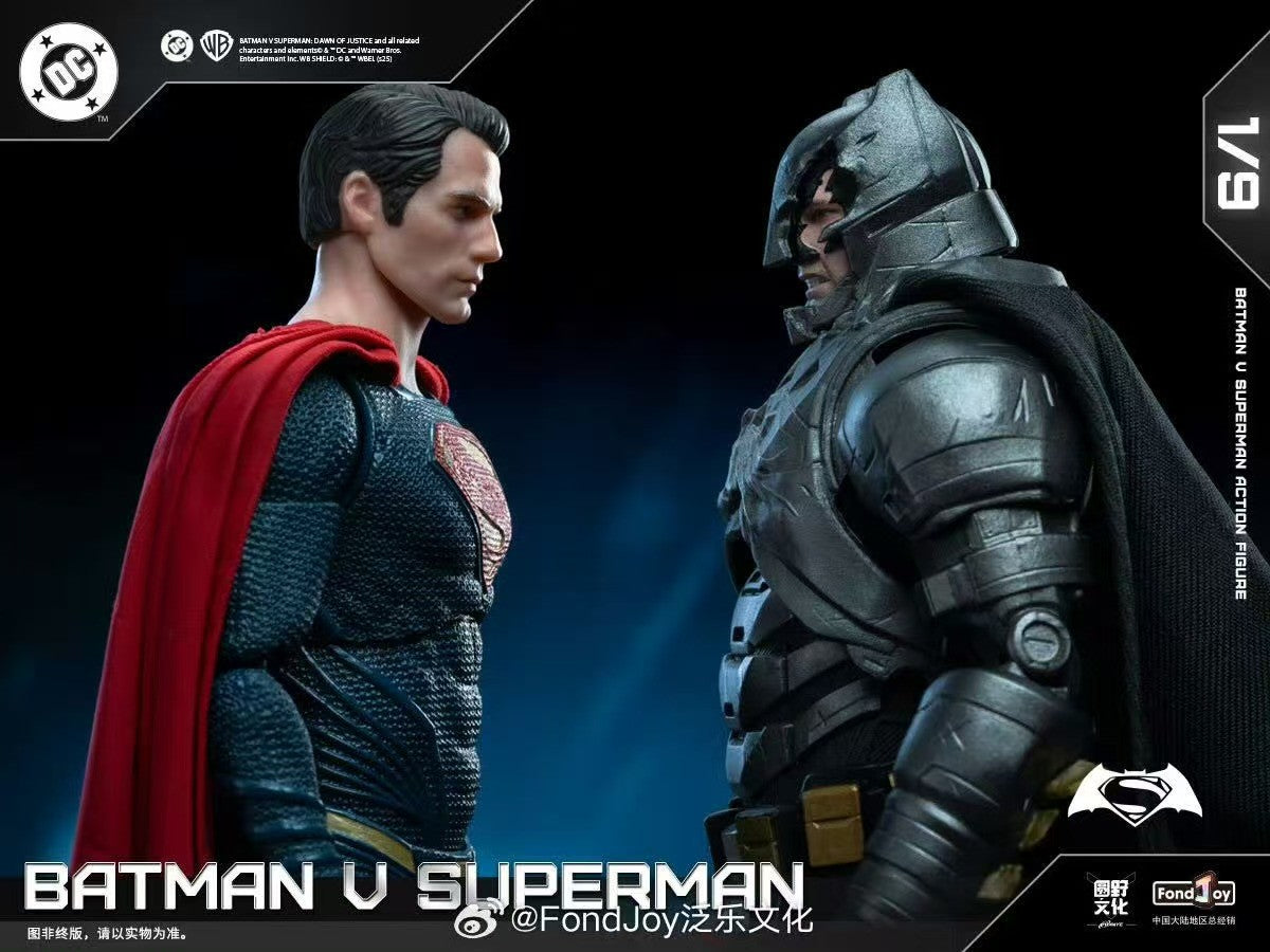 EM ESTOQUE Fondjoy BVS Set Armored Batman Battle Damaged Superman Action Figures 1/9 Batman v Superman?Dawn of Justice DC