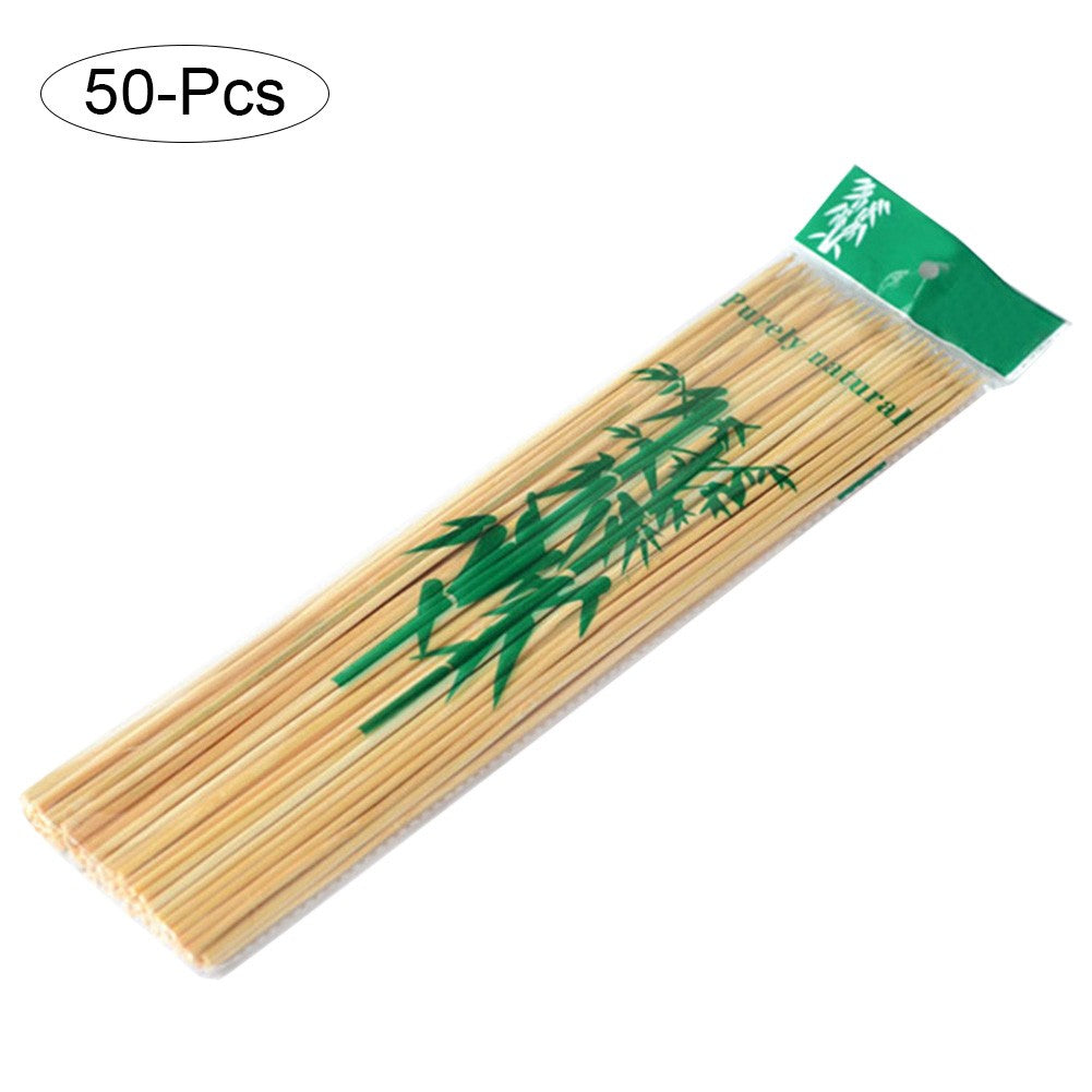 50Pcs 40cm Bamboo Wooden BBQ Skewers Food Bamboo Meat Tool Kitchen Barbecue Party Disposable Long Sticks Catering Grill Camping