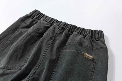 Calças jeans masculinas largas de perna reta, cintura alta, plus size, extra longas, 115cm, Primavera 190