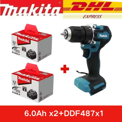 ?Makita DDF487 Parafusadeira 18V Furadeira de Impacto Sem Fio Elétrica Velocidade Variável Motor Brushless Ferramentas Elétricas Furadeira de Impacto