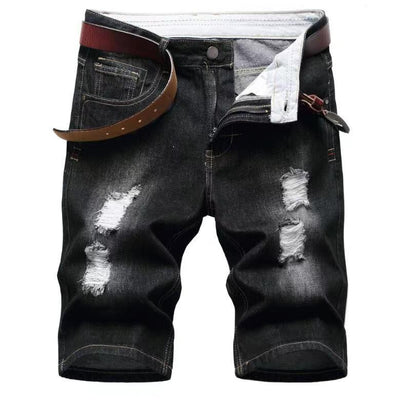 2024 New Summer Shorts Jeans Men Denim Pants Stretch Dark Blue Fashion Design Men's Jeans Slim Straight Male Short Jeans Hombre