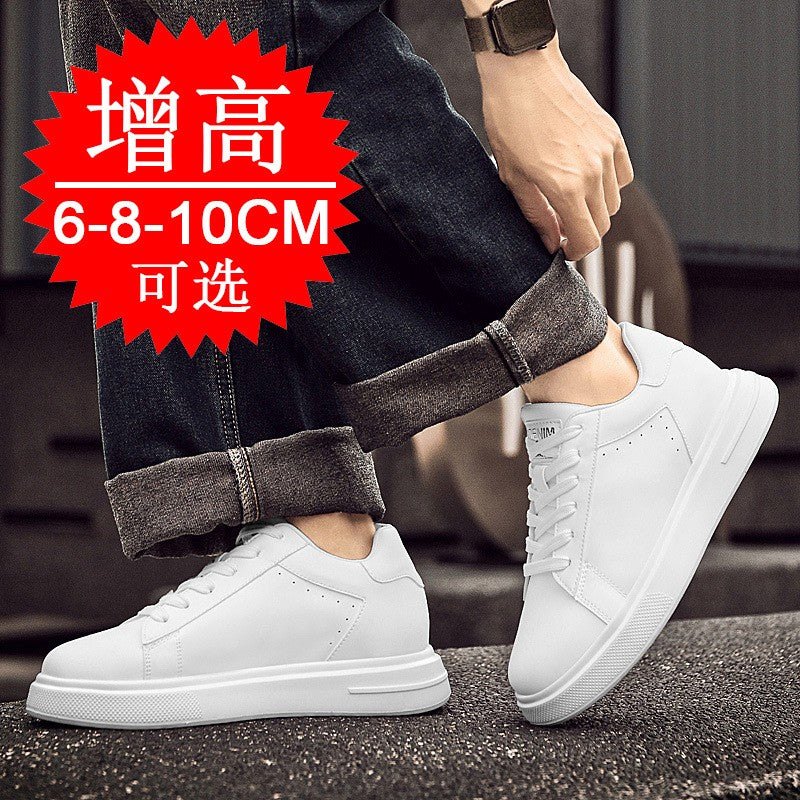 Sneakers Man Elevator Shoes White Black Taller Shoes Men Leisure Fashion Sports Increasing Shoes Increase in Height 6-10Cm