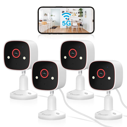 Câmeras de segurança externas/internas Jennov 5Ghz/2.4Ghz, câmera monitor sem fio WiFi 2K HD para animais de estimação, cães, gatos, bebês, para segurança residencial IP66