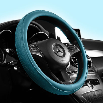 Motocovers Car  Anti-Slip Leather Steering wheel Cover Universal car Steering Wheel Protective Cover Fashion Style 38cm Type O D