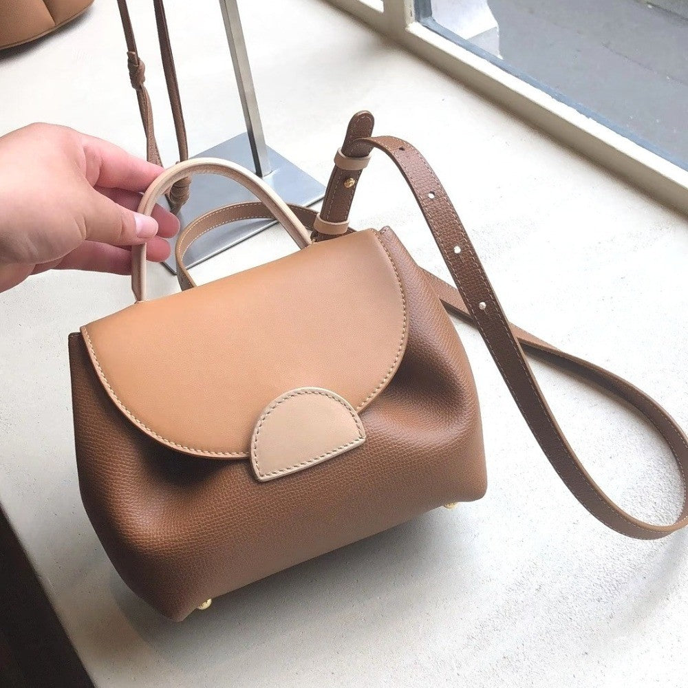French Style Niche Fashion Crossbody Top Handle Bag Women Pu Leather Casual Daily Luxury Handbag Adjustable Shoulder Strap Y2k