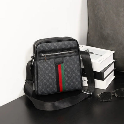 Luxury Design Men's Crossbody Bags Fashion Plaid Letter Printed Crossbody Bag Men Square Shoulder Bag Male Sling Messenger Bag