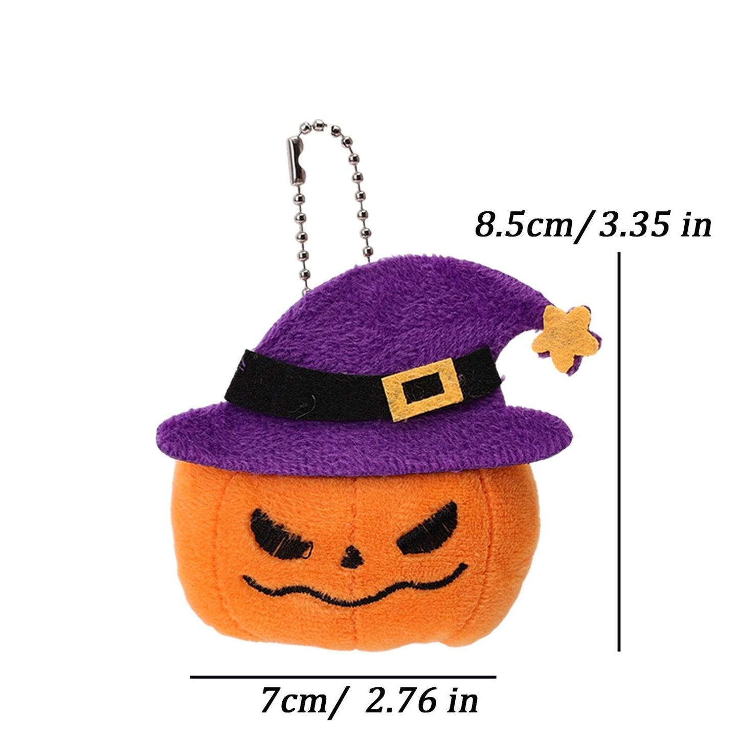 Funny Halloween Plush Keychain Pumpkin Head Kawaii Cartoon Plush Pendant Decoration Soft Furry Bag Pendant Gift Giving