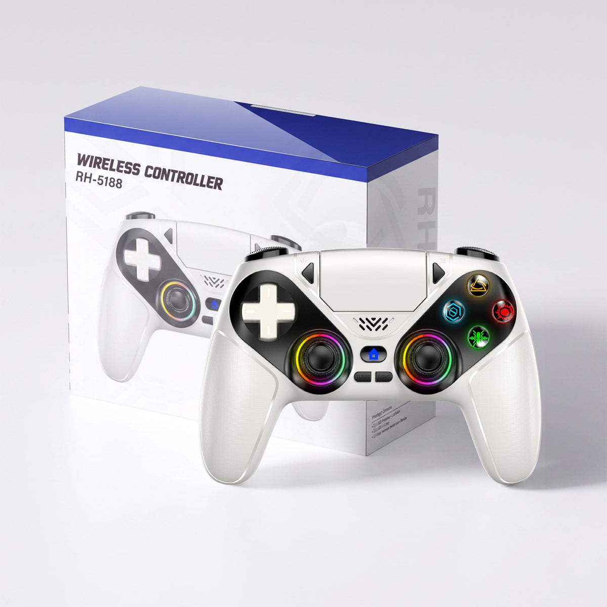 Gamepad For Playstation 5 PS5 Pro/Slim/PC,RGB Wireless Controller  6-Axis Gyro Dual Shock Turbo&Marco Programable Game Controle