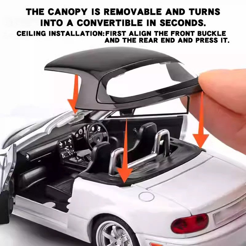 Miniatura 1/32 MX5 Liga Fundido Metal MX-5 Modelo de Carro de Brinquedo Veículo com Som e Luz Coleção Hobbies Presentes para Crianças Meninos Meninas