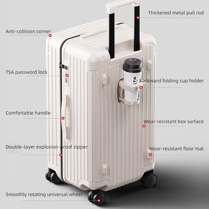 New Process Plastic Frame Suitcase 20-inch Carry-on Luggage 28-inch Thickened Trolley Case Large Capacity Travel Bag with Passwo