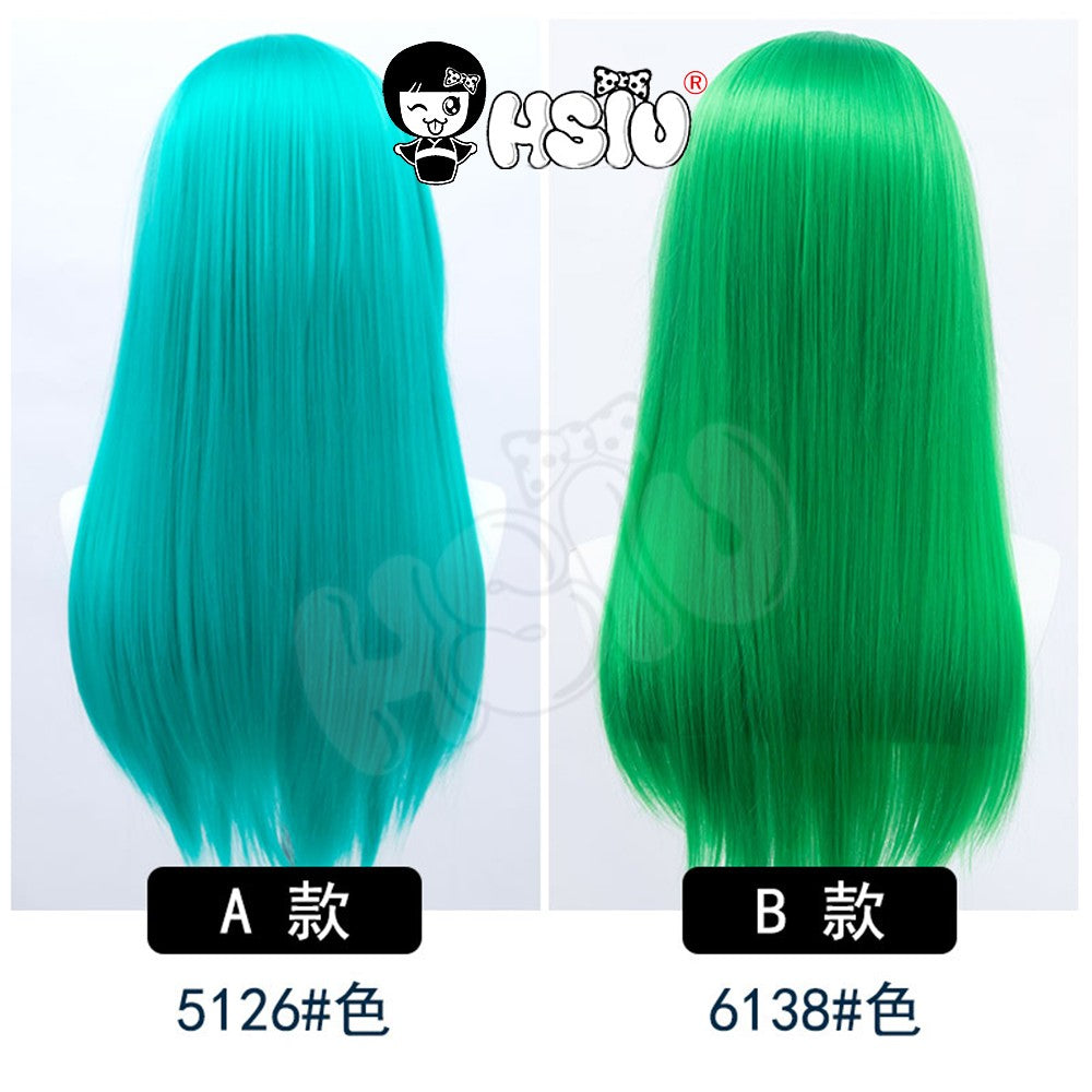 ?HSIU Brand?26 Colors 60cm Long Straight Hair Pink Gray  White purple Black pink Fiber synthetic wig + Free brand wig net