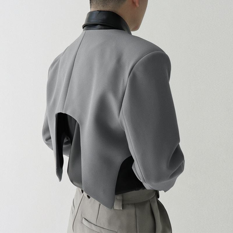 INCERUN Men Blazer Solid Color Open Stitch Long Sleeve Irregular Thin Suits Men 2024 Streetwear Fashion Casual Crop Coats S-5XL