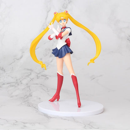 Boneco Sailor Moon Anime Desenho Animado Júpiter Makoto Vênus Minako Tsukino Coelho Boneca Brinquedo Pequena Princesa Decoração de Bolo Enfeites