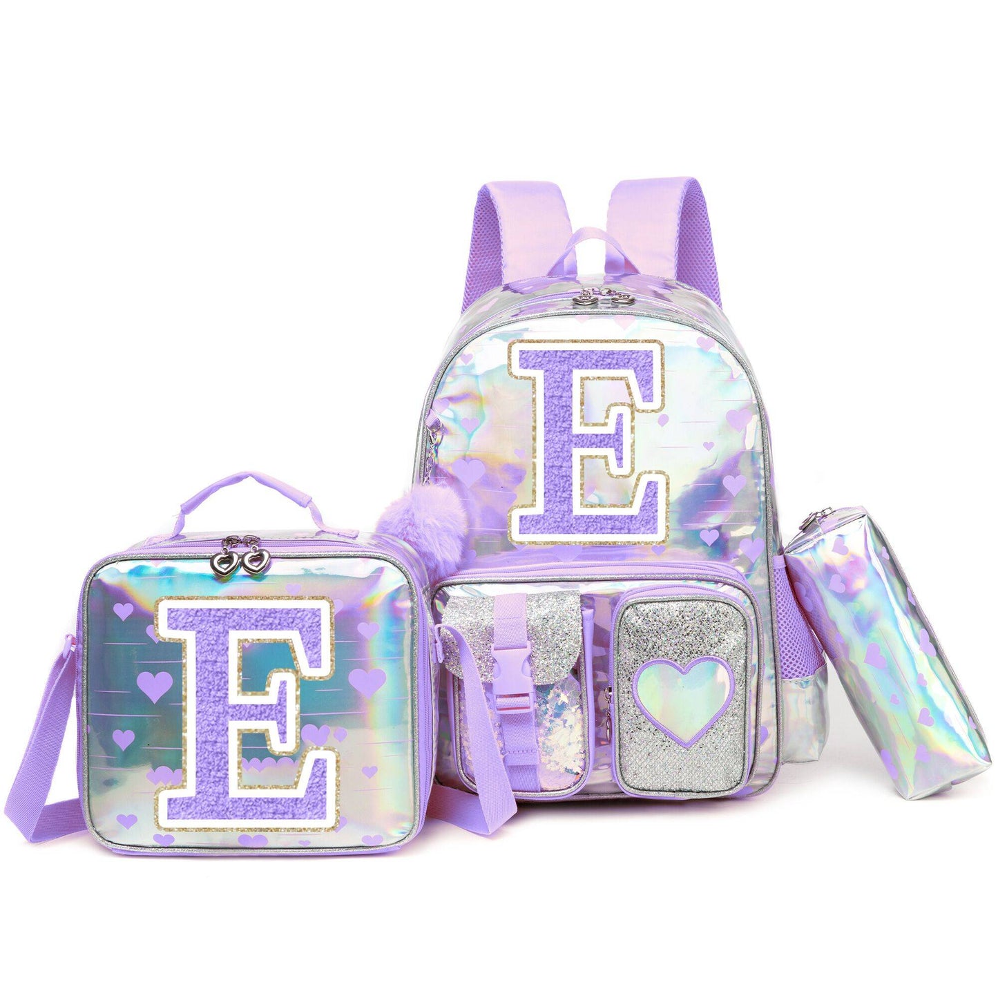 Mochila para meninas com estampa "Love" para a escola primária. De volta às aulas? O tamanho e a fonte das letras são aleatórios?