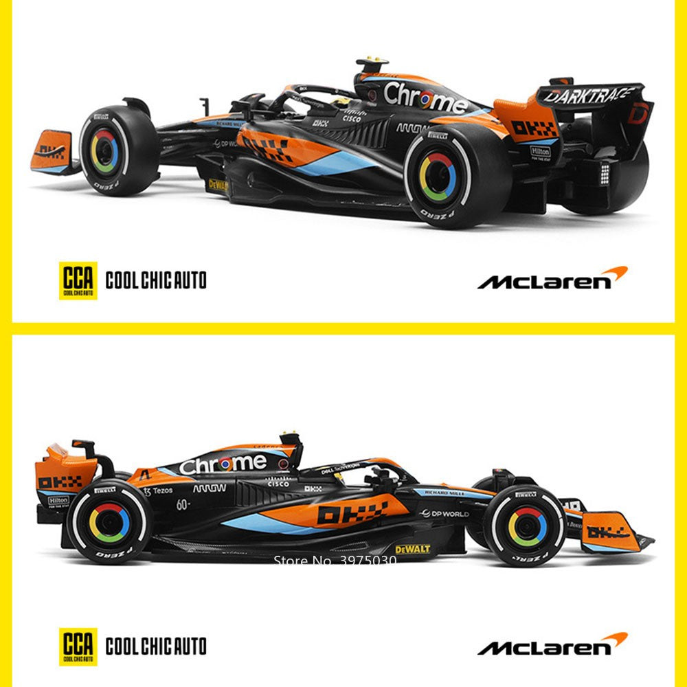 1:24 McLaren MCL60 F1 Carros Miniatura Brinquedos de Liga Modelos Fundidos Rodas Podem Virar Rolar Deslizar Carro Esportivo Presentes de Festival para Meninos