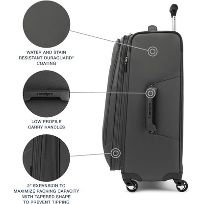 Expandable 2-Piece Carry-On Luggage Set with Spinner Wheels and Underseat Tote, Lightweight Suitcase for Men and Women, Shadow G