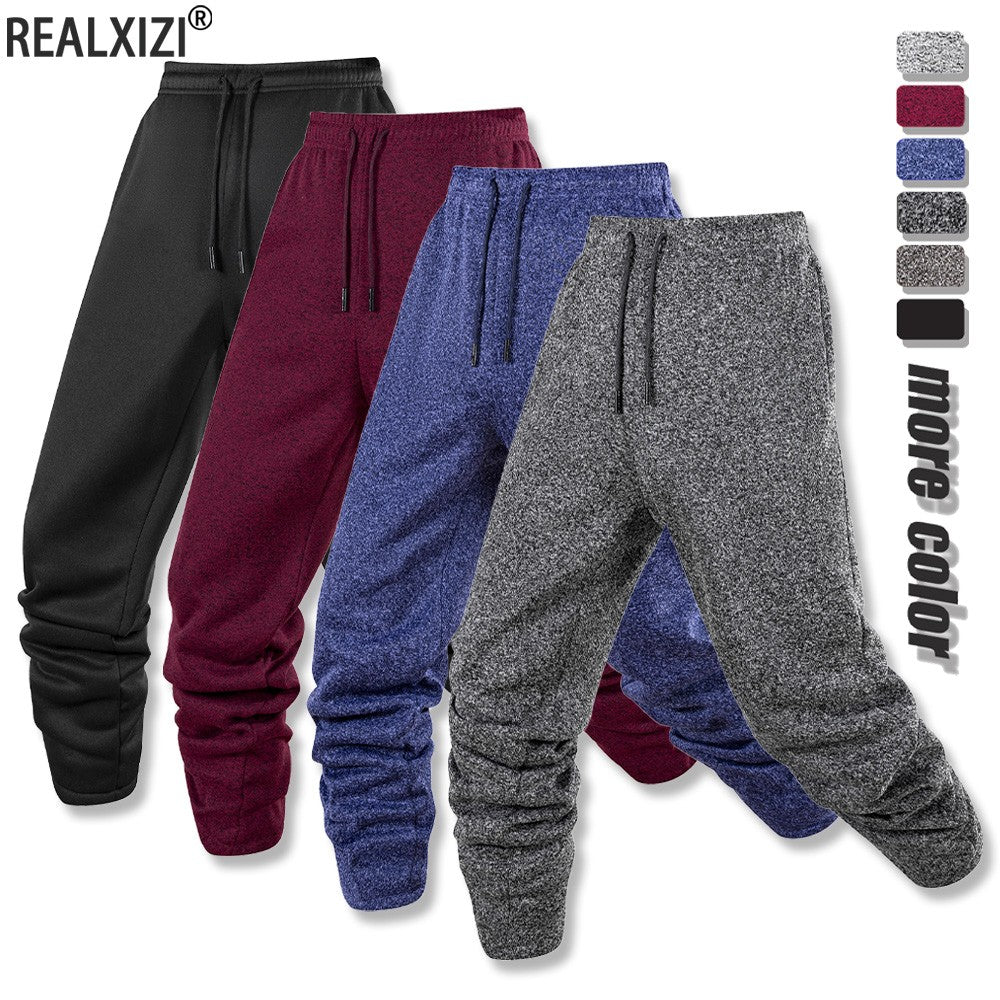Calça Esportiva Jogging Masculina Calça de Moletom Casual Diária Cor Sólida Outono Calça Jogger de Cintura Elástica Calça Comprida de Treino Masculina