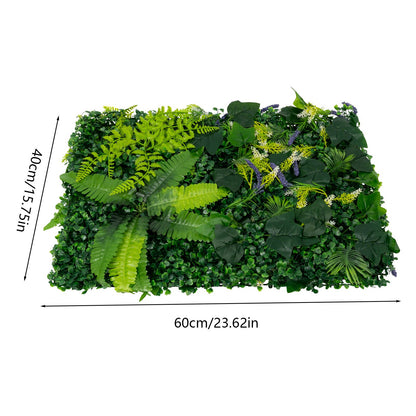 6 Pack Artificial Greenery Wall 60x40cm Faux Plant Panel for Garden Balcony Porch Wedding Party Indoor Outdoor Decoration
