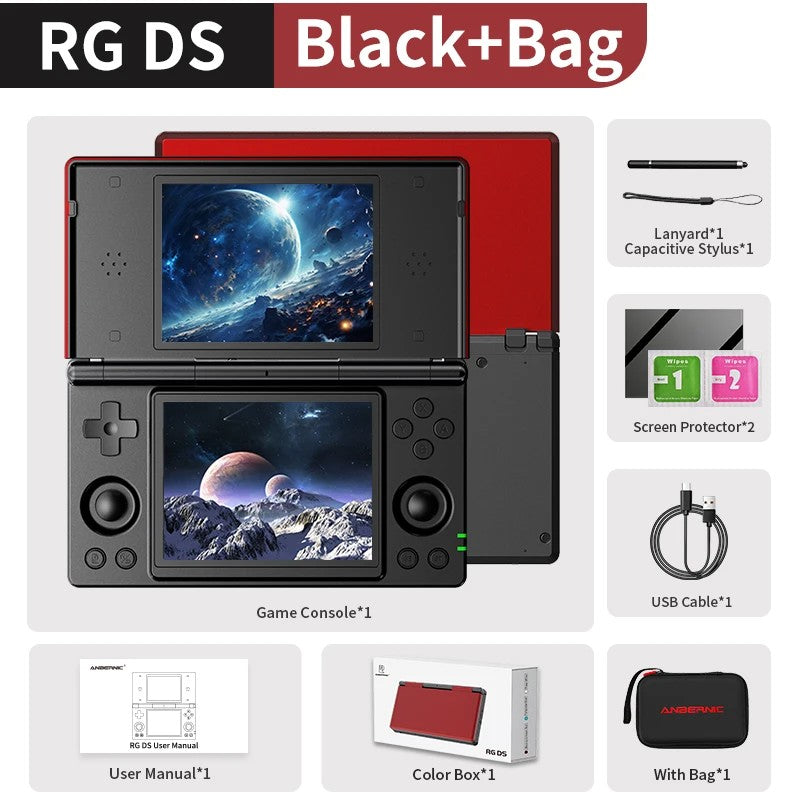 Anbernic RG DS Video Game Console Dual 4.0” IPS Screen Android 14 Support Dual Application On Split Screens & Hall  PSP Gifts