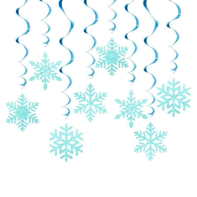Set of 8 Christmas Swirls Snowflake Ornament Christmas Snowflake Swirls Decorations Beautiful Spirals Hanging Accent
