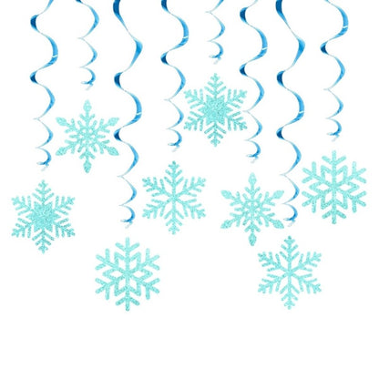Set of 8 Christmas Swirls Snowflake Ornament Christmas Snowflake Swirls Decorations Beautiful Spirals Hanging Accent