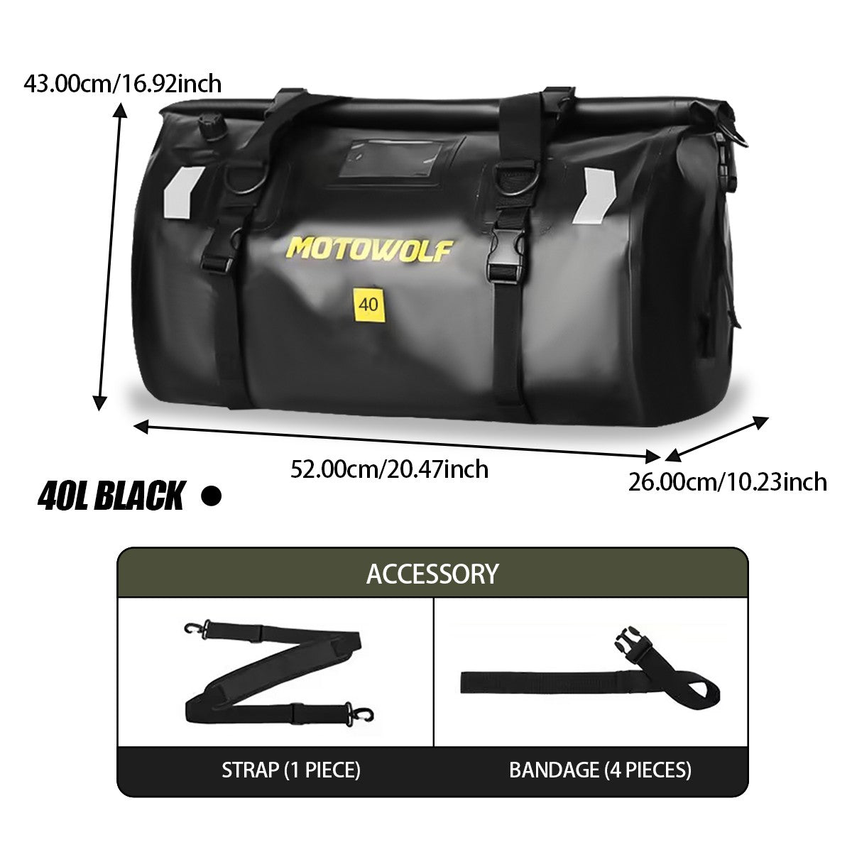 Universal Motorcycle Waterproof Tail Bags Back Seat Bags Cycling Camping Travel Bag Motorbike Scooter Sport Luggage Pack 66L 40L