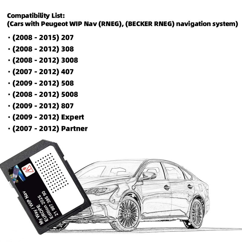 2025 Navigation SD Card 16GB Upgrade EU Morocco 2025 Maps Sat Nav for Peugeot 207 308 3008 407 508 807 Expert Partner 2198739590
