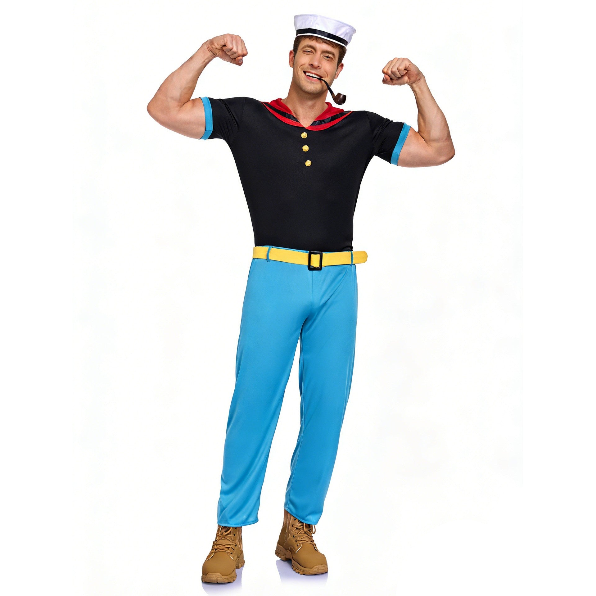 Classic Cartoon Popeye the Sailor Cosplay Costume With Hat Funny RolePlay Outfits For Men WOman Takerlama