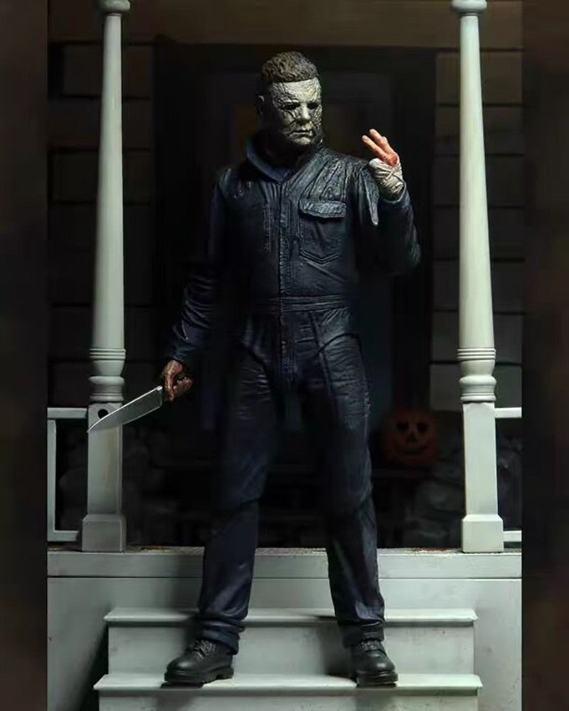 Original NECA Michael Myers Figure Ultimate Jason Voorhees Action Figure With LED Toys Christmas Halloween Horror Gift