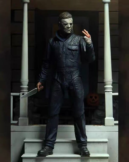 Original NECA Michael Myers Figure Ultimate Jason Voorhees Action Figure With LED Toys Christmas Halloween Horror Gift