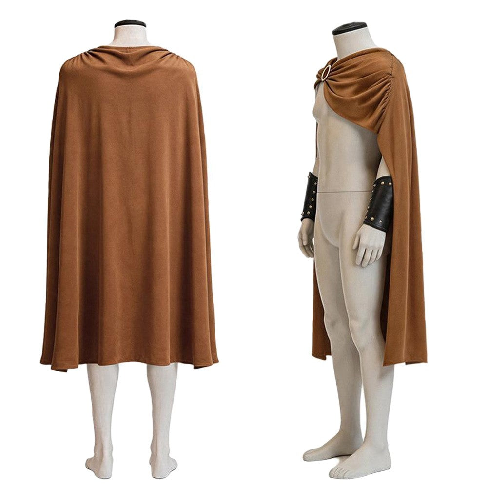 Roman Knight Spartan Cosplay Cloak Wristguard Costume Outfits Halloween Disguise Black Red Brown Cape Clothes Carnival Party